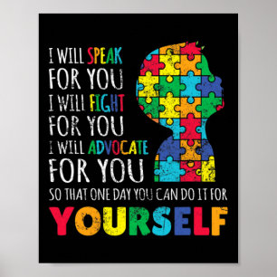 Mam steunt Autisme Awareness Autistic Boy Son Puzz Poster