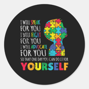 Mam steunt Autisme Awareness Autistic Boy Son Puzz Ronde Sticker