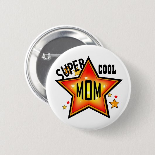 Mam Super Cool Star Funny Moeder Button (Voorkant /achterkant)