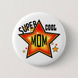 Mam Super Cool Star Funny Moeder Button