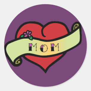 Mam Tattoo Heart Ronde Sticker