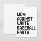 Mam tegen White Baseball Pants Funny Gift Bedankkaart (Voorkant / Achterkant)