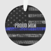 Mam Thin Blue Line Disted Flag Ornament (voorkant)
