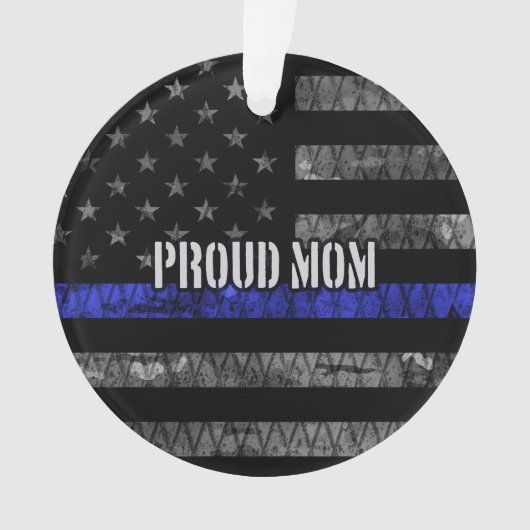 Mam Thin Blue Line Disted Flag Ornament (voorkant)