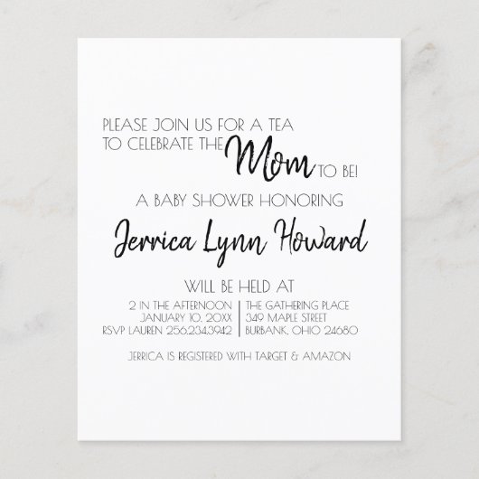 Mam-to-be Baby shower Invitation Flyer (Voorkant)