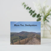 Mam Tor, Derbyshire. Feestdagenkaart (Staand voorkant)