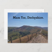 Mam Tor, Derbyshire. Feestdagenkaart (Voorkant / Achterkant)