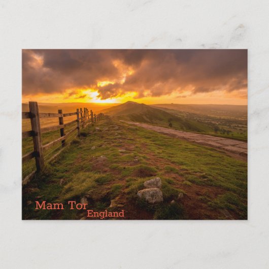 Mam Tor - Engeland Briefkaart (Voorkant)