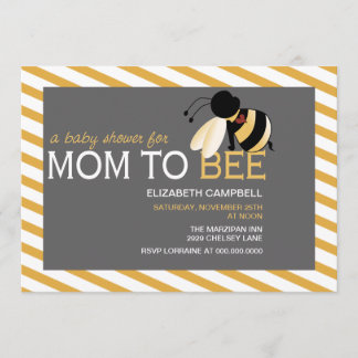 Mam-tot-BEE Baby shower Uitnodiging - honingraat