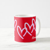 Mam Triple Red Heart Koffiemok (Voorkant rechts)