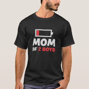 Mam van 2-boys lagedrukbatterij Funny Moederdag Bi T-shirt