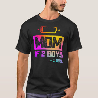 Mam van 2 jongens 1 meisje met lage batterijduur t-shirt