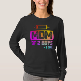 Mam van 2 jongens 1 meisje met lage batterijduur t-shirt