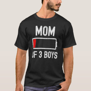 Mam van 3-boys low Battery Energy Sarcastisch voor T-shirt