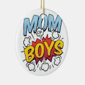 Mam van Boys Moederdag Comic Book Style Keramisch Ornament (Rechts)