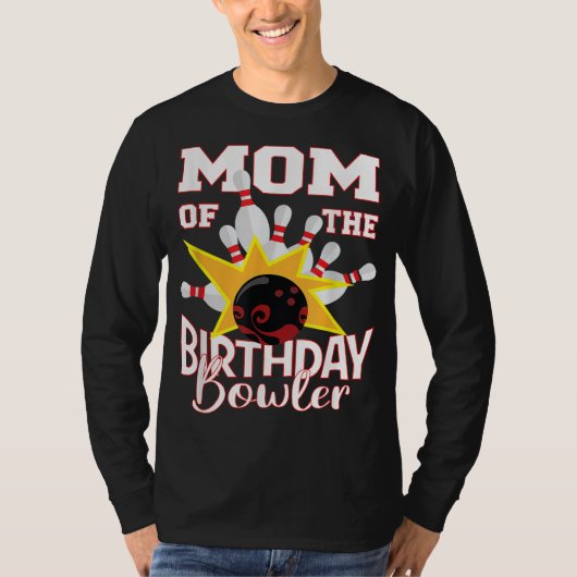 Mam van de Birthday Bowler Kind Bowling Party T-shirt (Voorkant)
