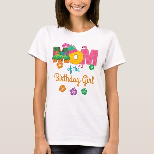 Mam van de Birthday Girl Summer van Hawaiian Luau T-shirt (Voorkant)