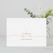 Mam van de bruidbruidbruinkoolboodschap folie uitnodiging (Staand Voorkant)