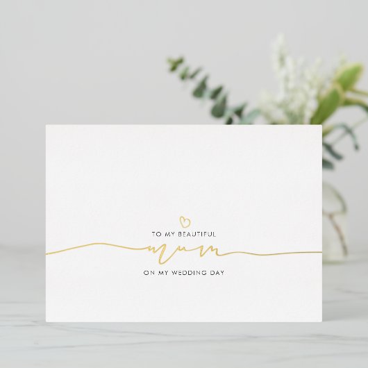 Mam van de bruidbruidbruinkoolboodschap folie uitnodiging (Staand Voorkant)