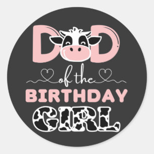 Mam van de Koe van het Birthday Girl Boerderij Ronde Sticker
