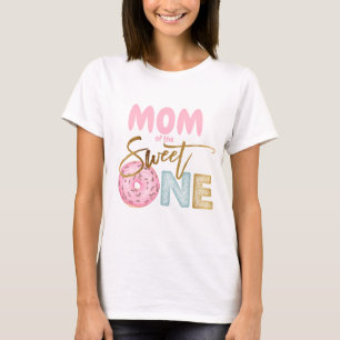 Mam van de Sweet One 1e verjaardag Donut Theme Cut T-shirt