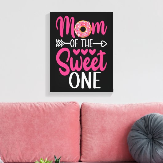 Mam van de Sweet One Sprinkst Donut Canvas Afdruk (Insitu (Woonkamer))