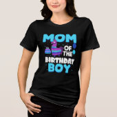 Mam van de verjaardag jongen lama moeder en vader Tri-Blend shirt (Voorkant)