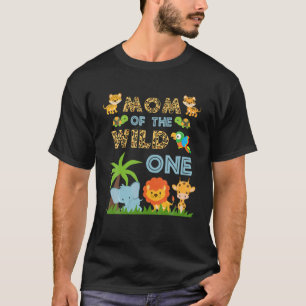 Mam van de wilde dierentuin Birthday Safari Oerwou T-shirt