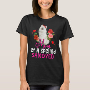 Mam van een bedrukt, met Samoyed Dog Bow Stropdas T-shirt