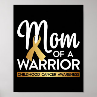Mam van een kind met kinderkanker Gold Ribbon Poster