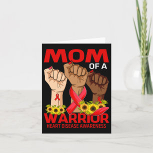Mam van een Warrior Heart Disease Awareness Zonneb Kaart