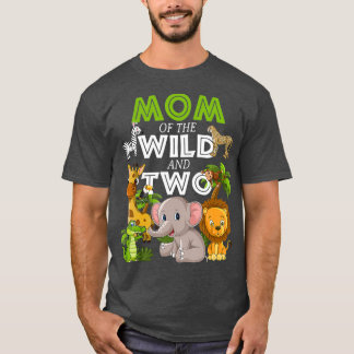 Mam van het Wild Two Zoo Birthday Safari Oerwoud T-shirt