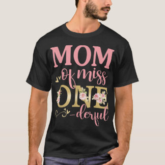 Mam van Miss Onederful 1e verjaardag familie M T-shirt