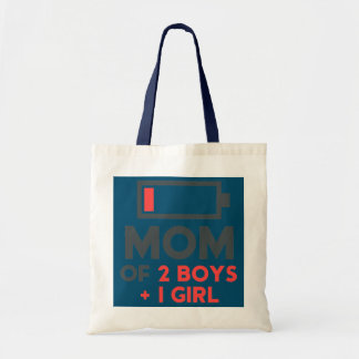 Mam van twee jongens van 1 meisje Moederdag Tote Bag