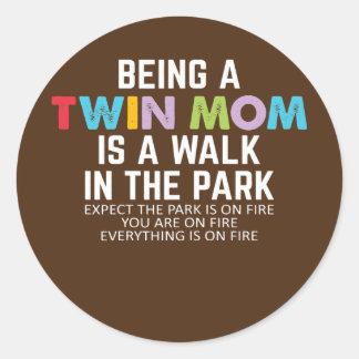 Mam van tweelingen Gezegde tweelingmoeders Ronde Sticker