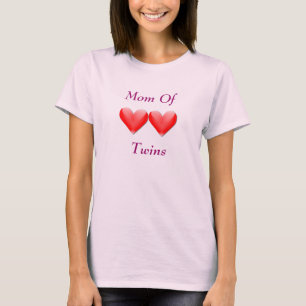 Mam van tweelingen Shirt met dubbel hart