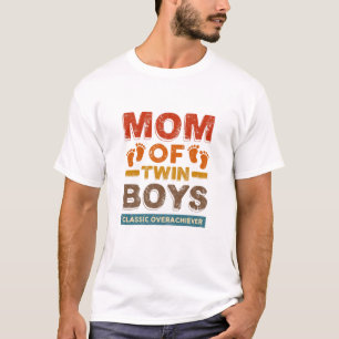 Mam van tweelingjongens Klassieke overhaalder twee T-shirt