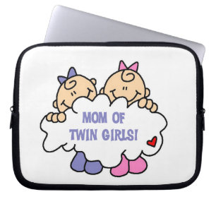 Mam van Twin Girls T-shirts en cadeautjes Laptop Sleeve