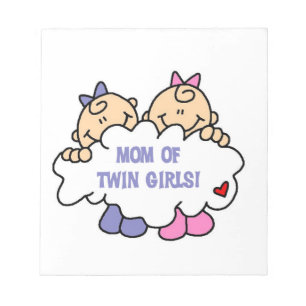 Mam van Twin Girls T-shirts en cadeautjes Notitieblok