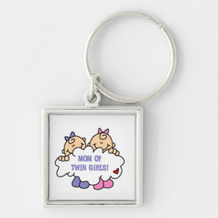 Mam van Twin Girls T-shirts en cadeautjes Sleutelhanger