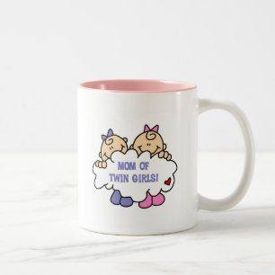 Mam van Twin Girls Tshirts en Gifts Tweekleurige Koffiemok