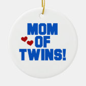 Mam van Twins Blue Text Gifts Keramisch Ornament (Voorkant)