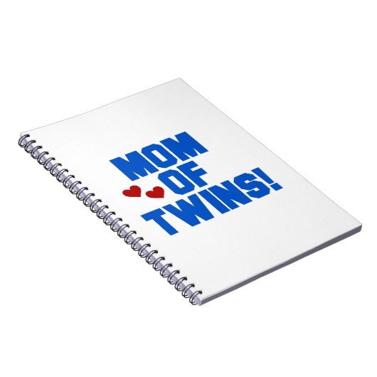 Mam van Twins Blue Text Gifts Notitieboek (Rechterzijde)