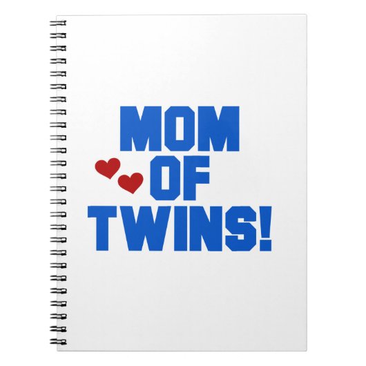 Mam van Twins Blue Text Gifts Notitieboek (Voorkant)