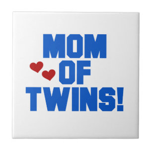 Mam van Twins Blue Text Gifts Tegeltje