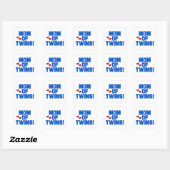 Mam van Twins Blue Text Gifts Vierkante Sticker (Vel)