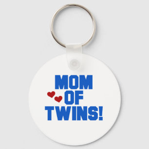 Mam van Twins-Blue Text Tshirts en Gifts Sleutelhanger