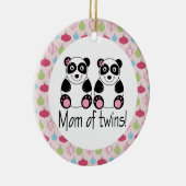 Mam van Twins Panda Kerstkeepomwille Ornament (Rechts)