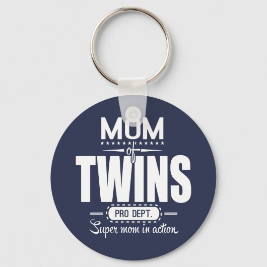 Mam van Twins Pro Dept. Supermama in actie Sleutelhanger (Voorkant)