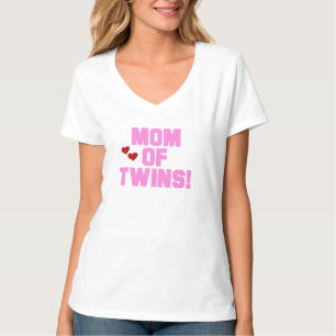Mam van Twins-roze tekentshirts en cadeautjes T-shirt